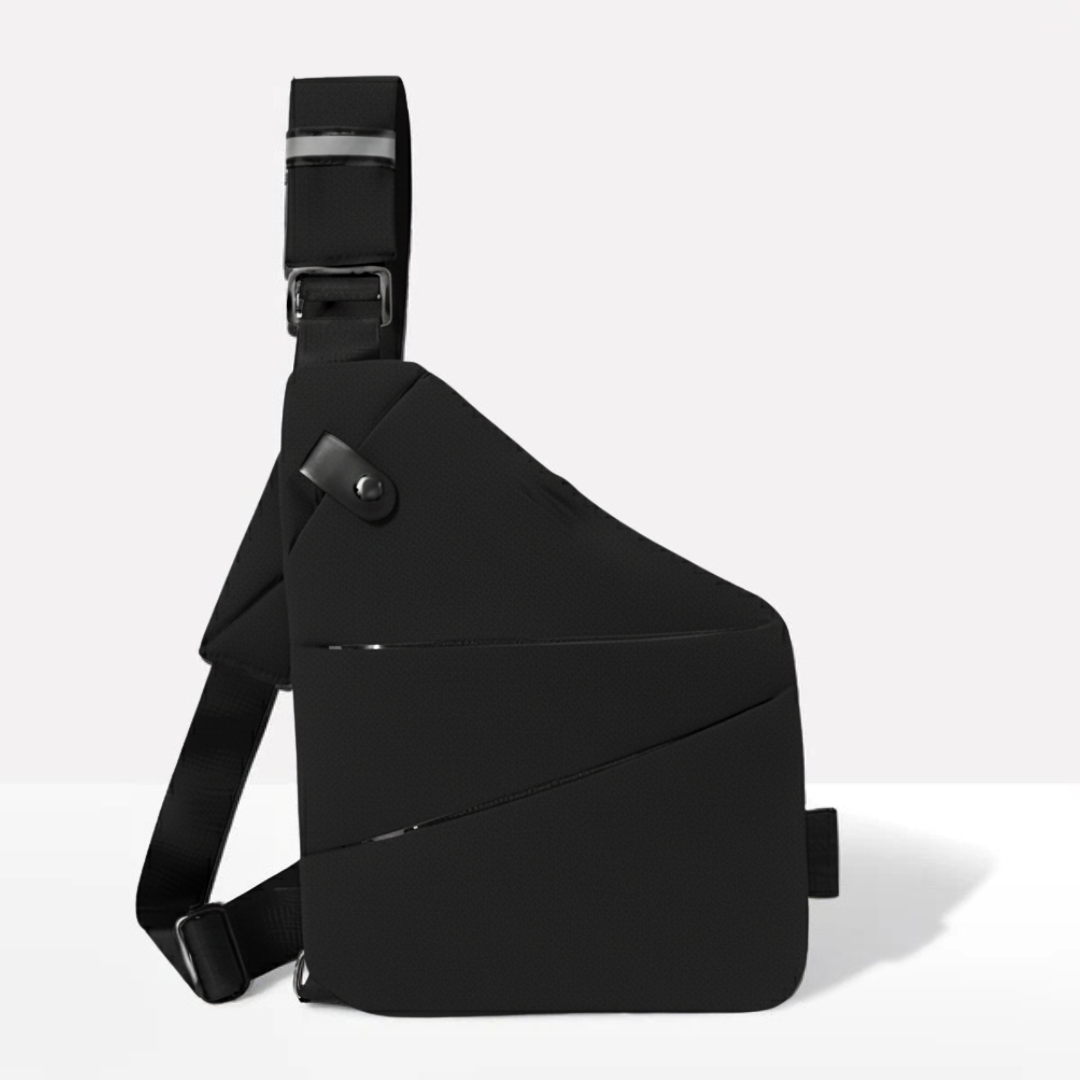 VogueLock Black Crossbody Bag With Rfid Protection And Waterproof Build