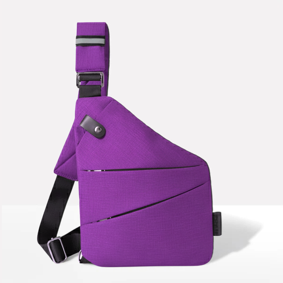 VogueLock Black Crossbody Bag With Rfid Protection And Waterproof Build