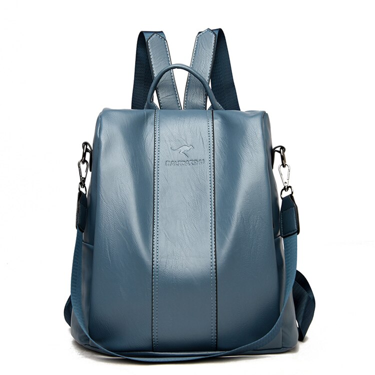 Mochila de cuero vintage para mujer con diseño seguro para uso diario