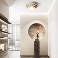 Lampada da soffitto LED TerraLuxe in travertino con luce calda