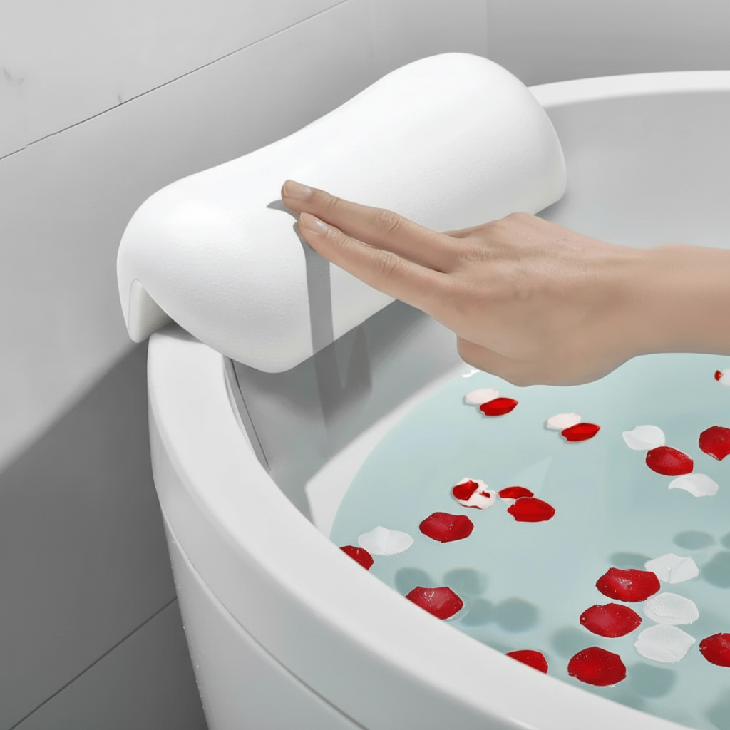 Bathcloud Waterproof Tub Pillow For Ergonomic Non-Slip Comfort And Support