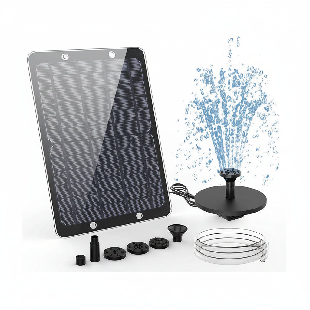 Solariswave 9W szökőkút szivattyú készlet permetező fúvókákkal és vízvezetékkel kerti tóhoz