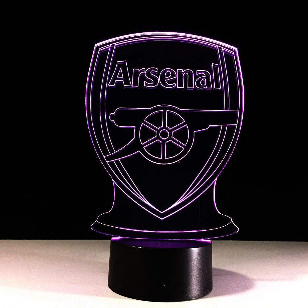 Arsenal 3D-harhaluulamppu kodikkaaseen kotiympäristöön yölliseen hehkuun