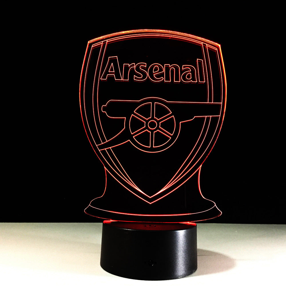 Arsenal 3D-harhaluulamppu kodikkaaseen kotiympäristöön yölliseen hehkuun