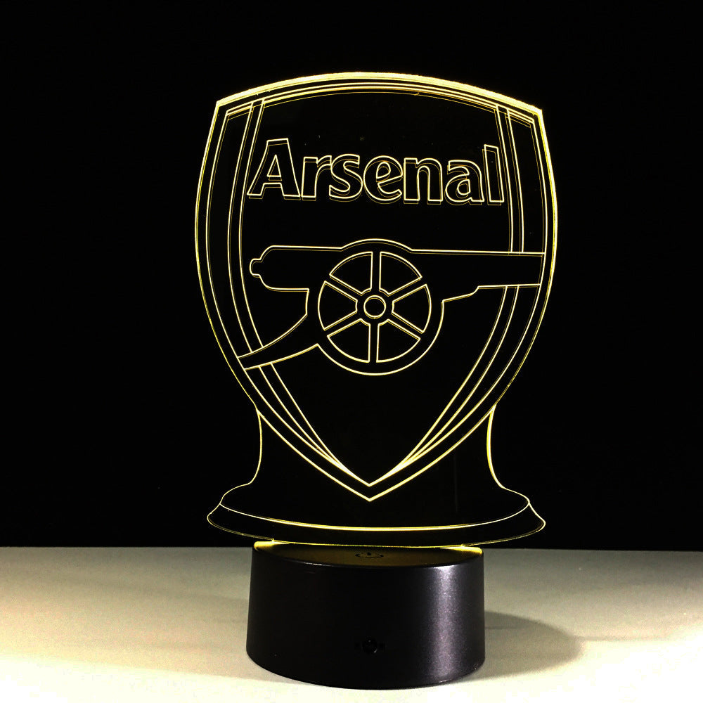 Arsenal 3D-harhaluulamppu kodikkaaseen kotiympäristöön yölliseen hehkuun