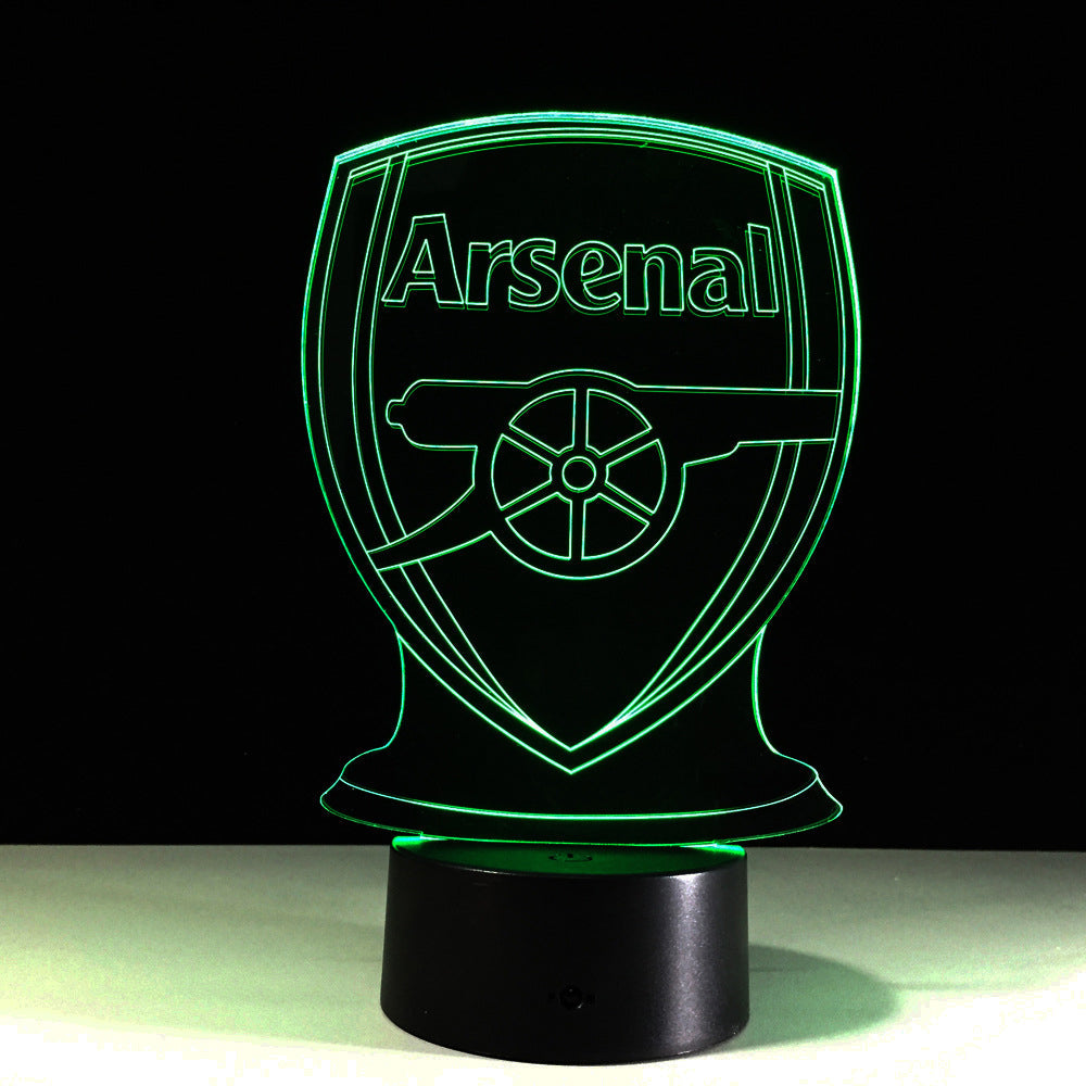 Arsenal 3D-harhaluulamppu kodikkaaseen kotiympäristöön yölliseen hehkuun