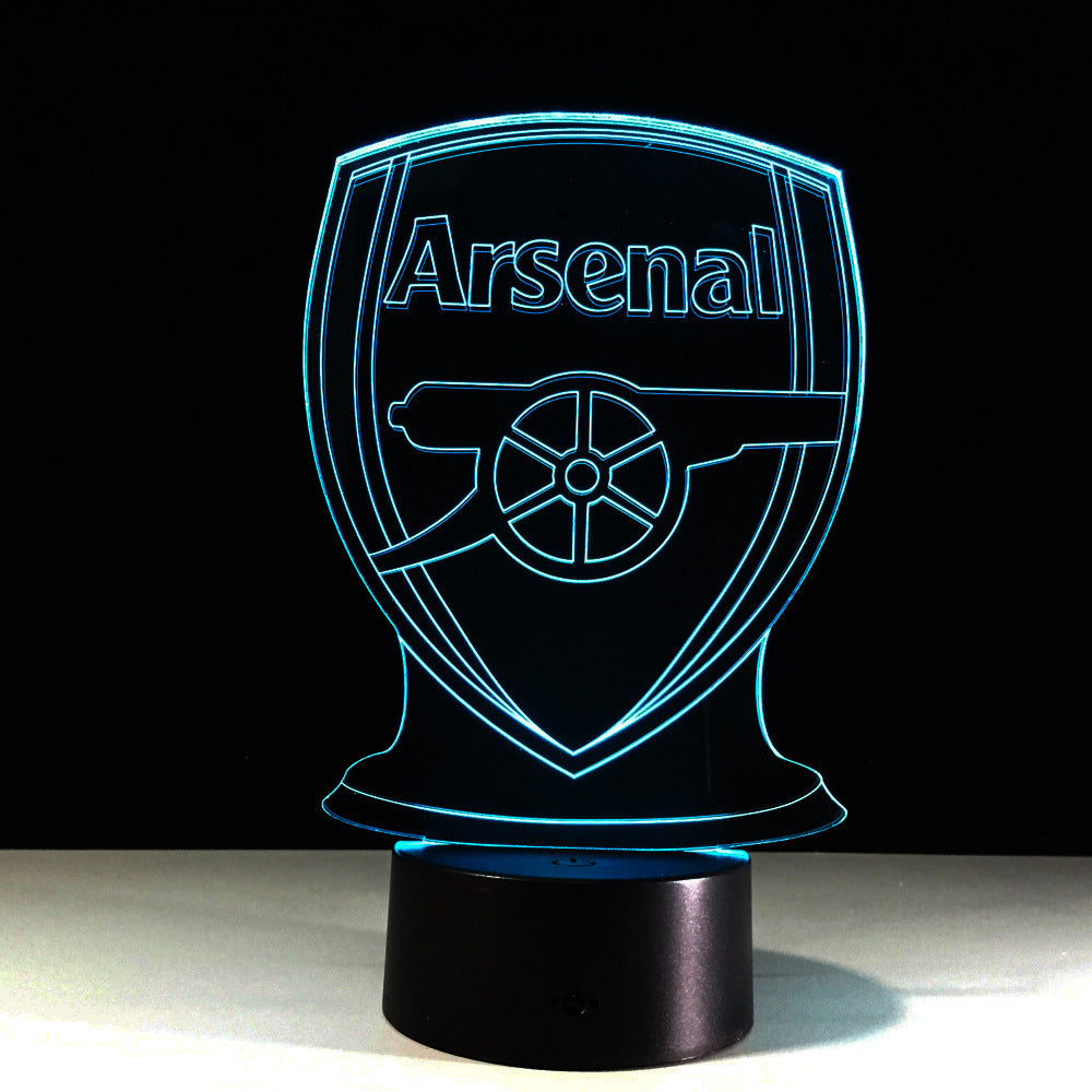 Arsenal 3D-harhaluulamppu kodikkaaseen kotiympäristöön yölliseen hehkuun