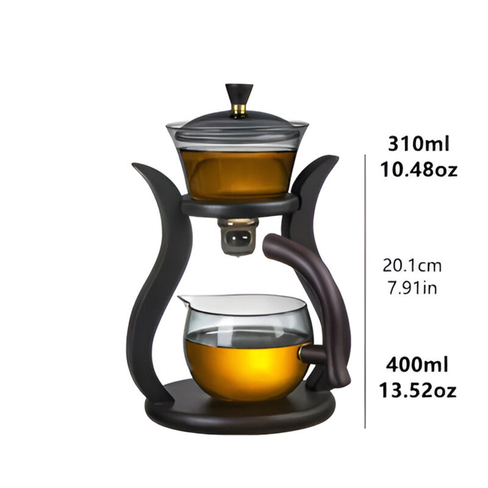 Juego de tetera de vidrio artesanal sin goteo con infusor magnético para té de hoja suelta