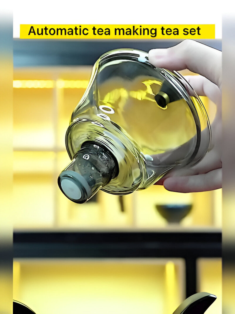 Juego de tetera de vidrio artesanal sin goteo con infusor magnético para té de hoja suelta