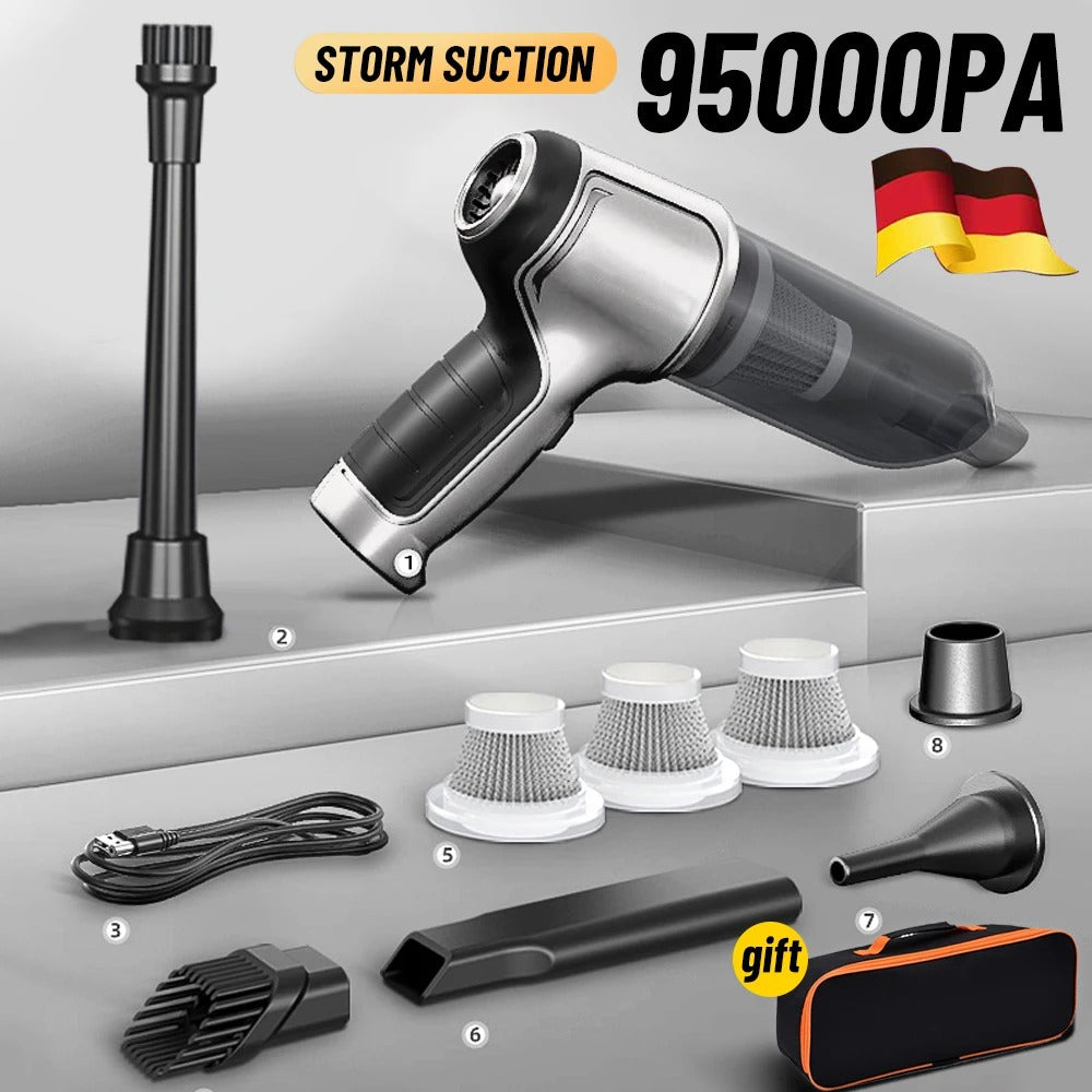 Wireless Car Vacuum Cleaner with 95000PA Suction Power – Lightweight & Silent