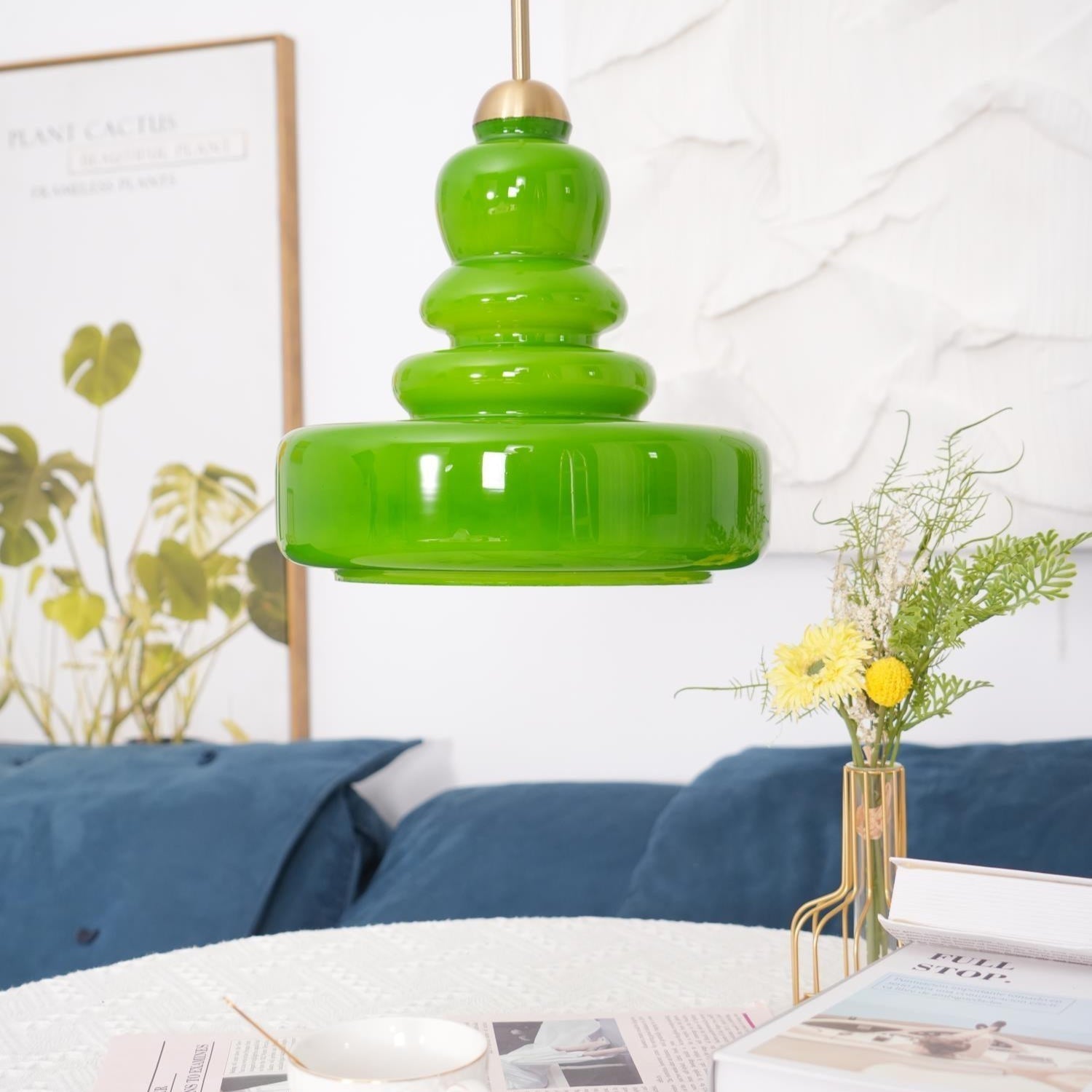 Lámpara colgante vintage de vidrio Lyvera para decoración retro de techo