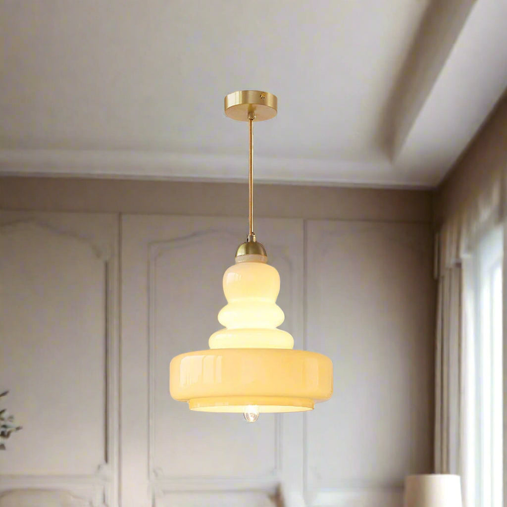 Lámpara colgante vintage de vidrio Lyvera para decoración retro de techo