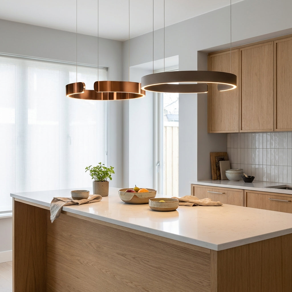 Lampada a sospensione HaloRing con design geometrico moderno