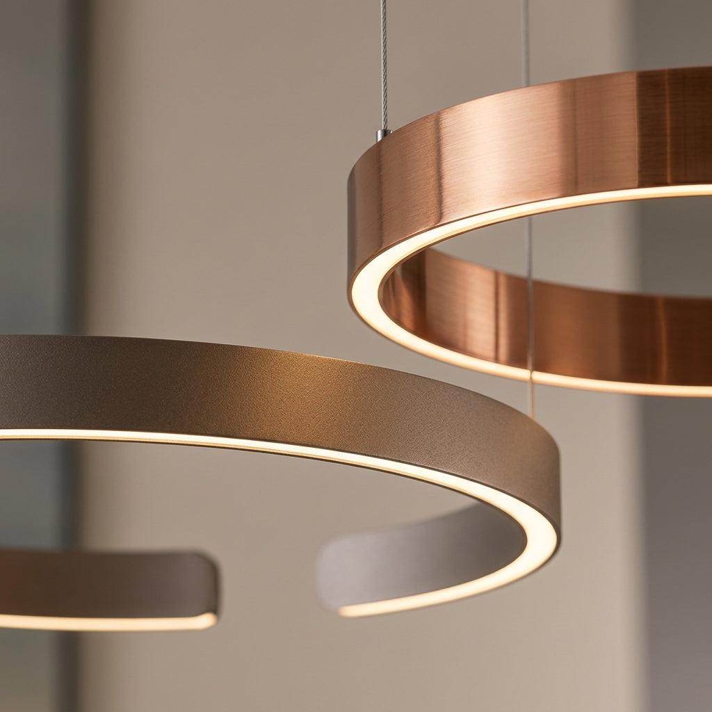 Lampada a sospensione HaloRing con design geometrico moderno