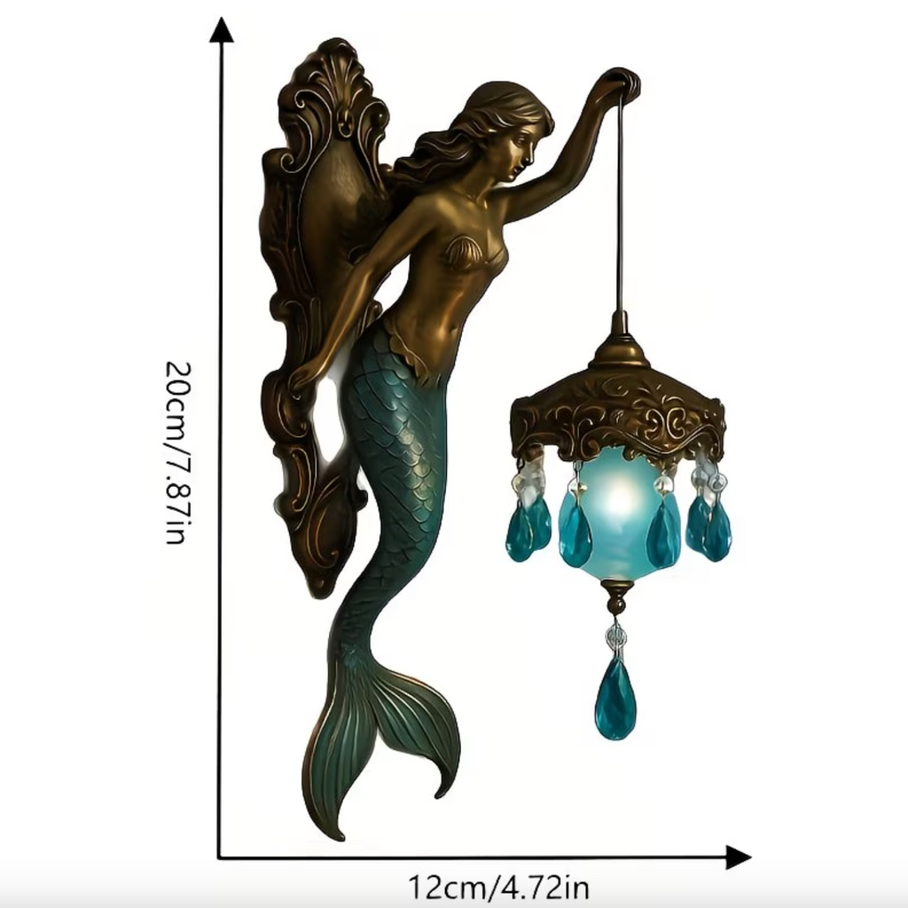 MermaidLight Håndlavet Vintage Væglampe med Stemningslys