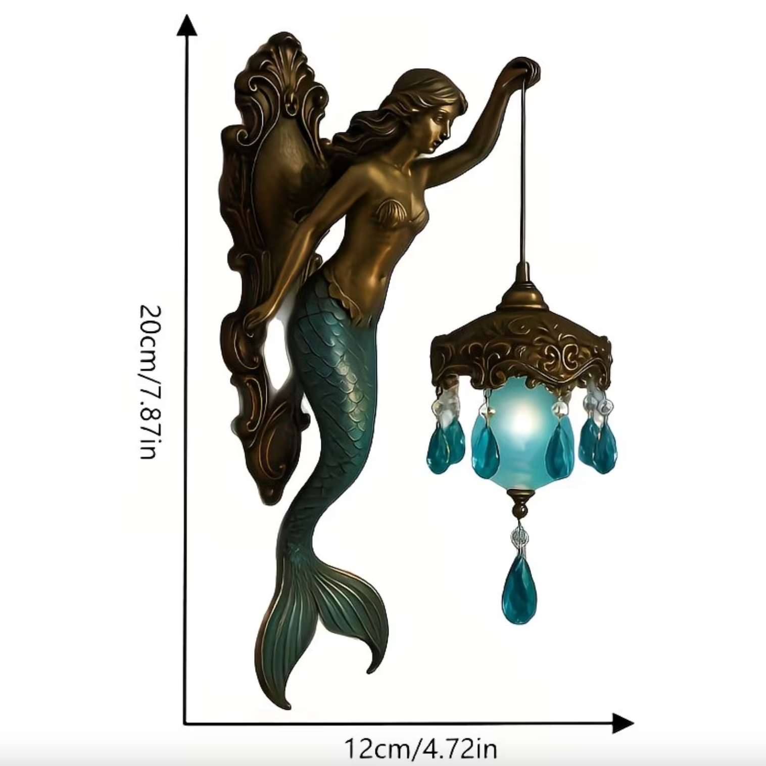 MermaidLight Håndlavet Vintage Væglampe med Stemningslys