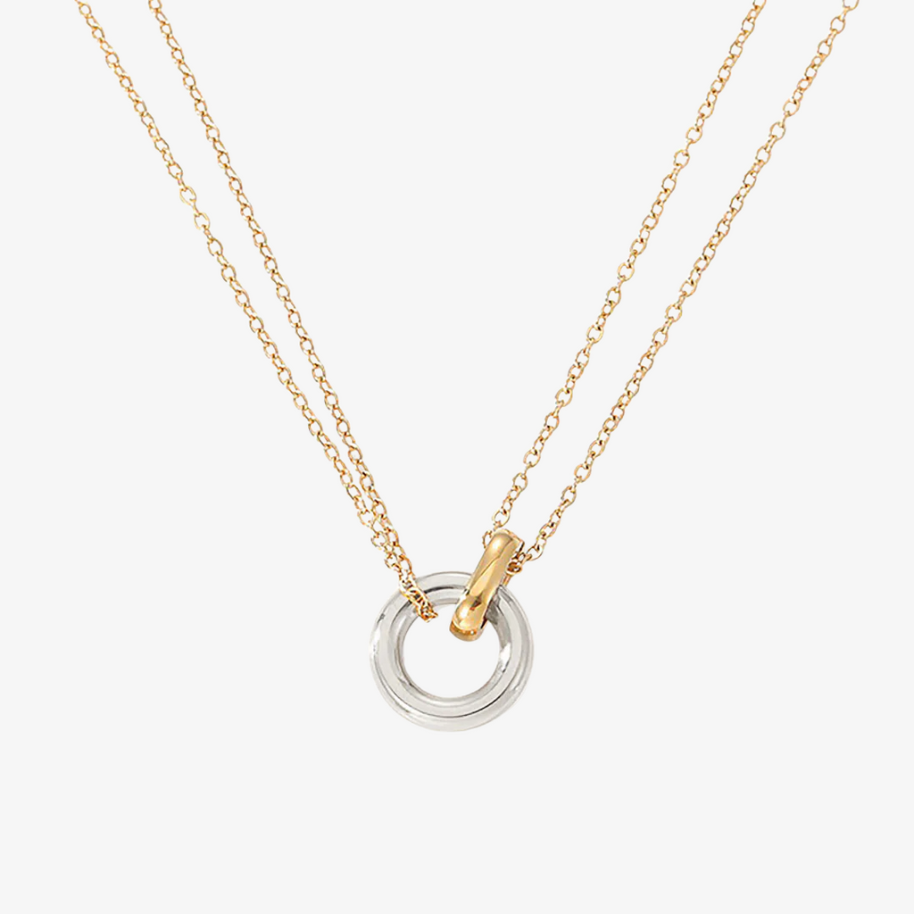 Layering Necklace From Avery With Hoop And Chain In Modern Look