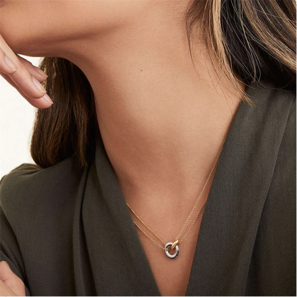 Layering Necklace From Avery With Hoop And Chain In Modern Look