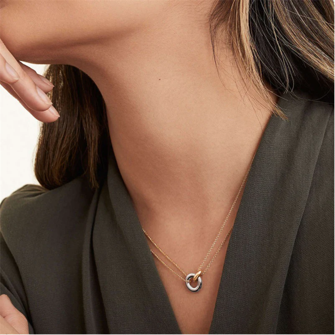 Layering Necklace From Avery With Hoop And Chain In Modern Look