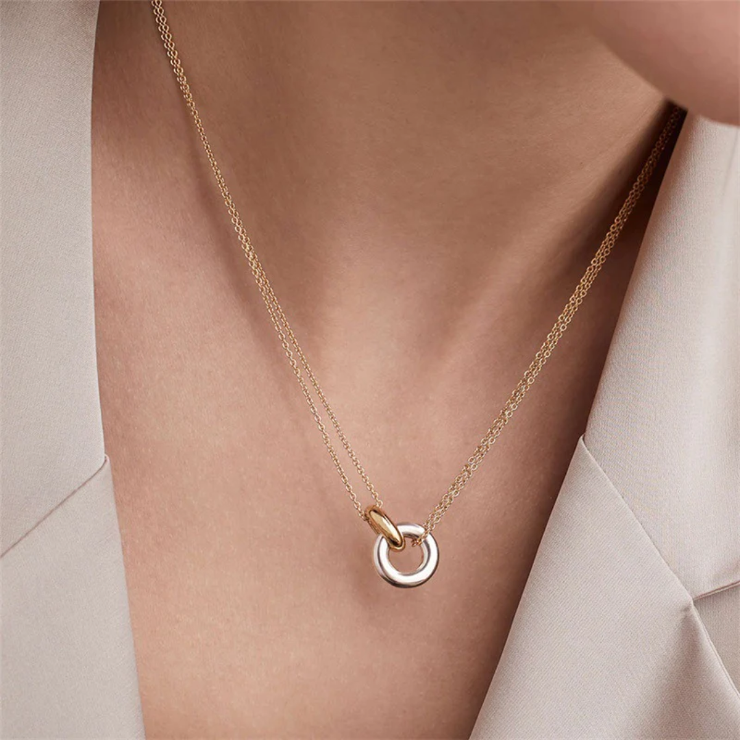Layering Necklace From Avery With Hoop And Chain In Modern Look