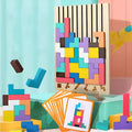 Joc Montessori din lemn BlocLearn Tetris pentru copii, dezvoltă concentrarea prin stivuire