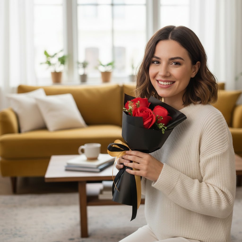 EverBloom kunstig rosen sæbeblomst buket til luksusdekoration og Valentinsdag