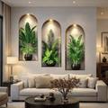 VerdantHues Lifelike 3D Plant Wall Decals for Apartments and Offices