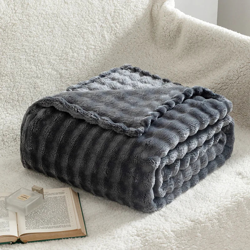 LumaCloud Cozy Three-D Bubble Plyschfilt för Hem och Resa Andningsbar Värme