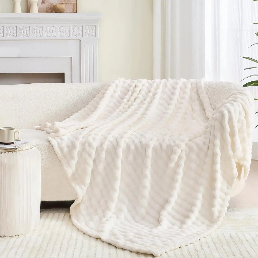LumaCloud Cozy Three-D Bubble Plyschfilt för Hem och Resa Andningsbar Värme