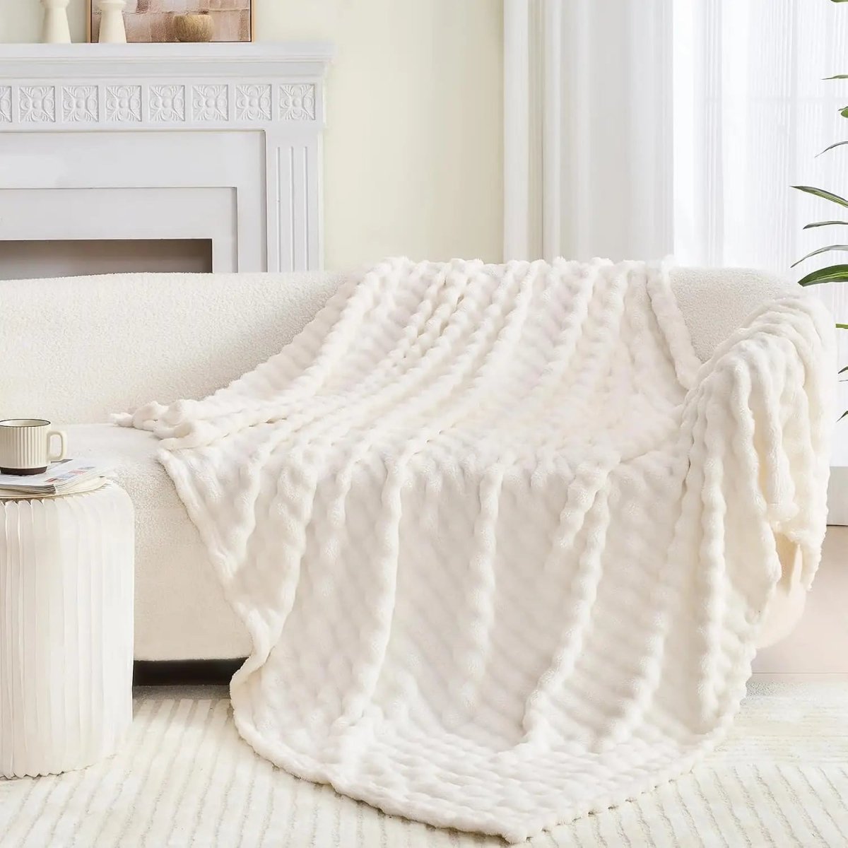LumaCloud Cozy Three-D Bubble Plyschfilt för Hem och Resa Andningsbar Värme