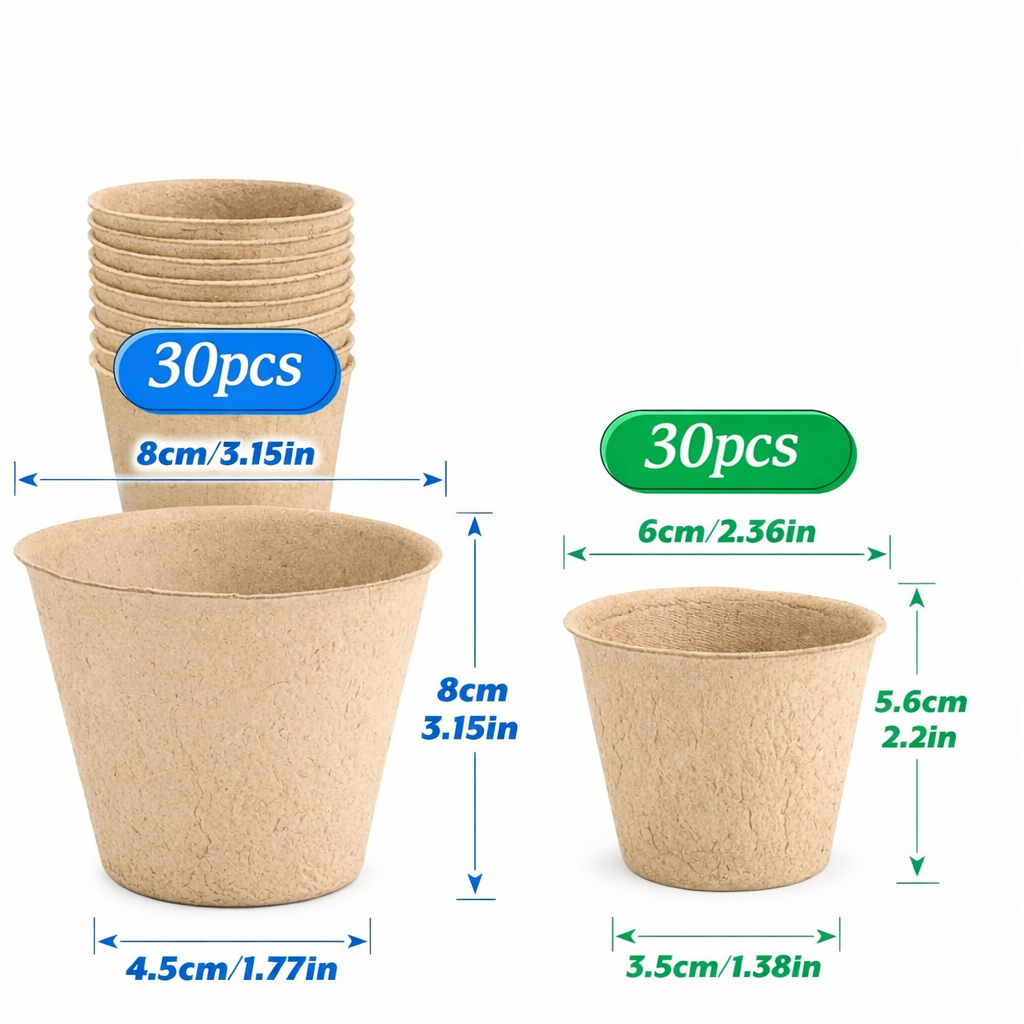 Vasos Ecopeat Biodegradáveis para Germinação e Transplante Fácil