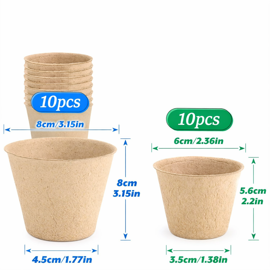 Vasos Ecopeat Biodegradáveis para Germinação e Transplante Fácil