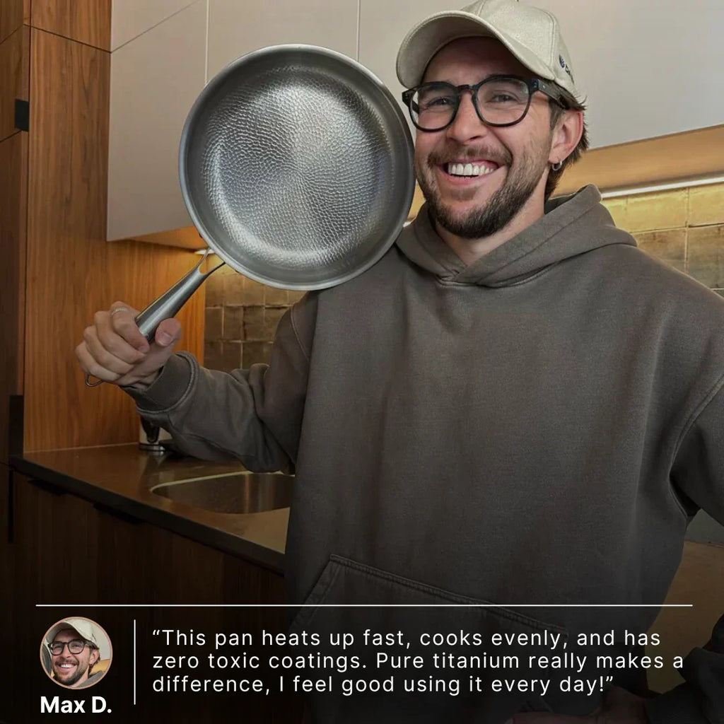 Pro Titanium Hammered Pan For Everyday Cooking With Classic Finish