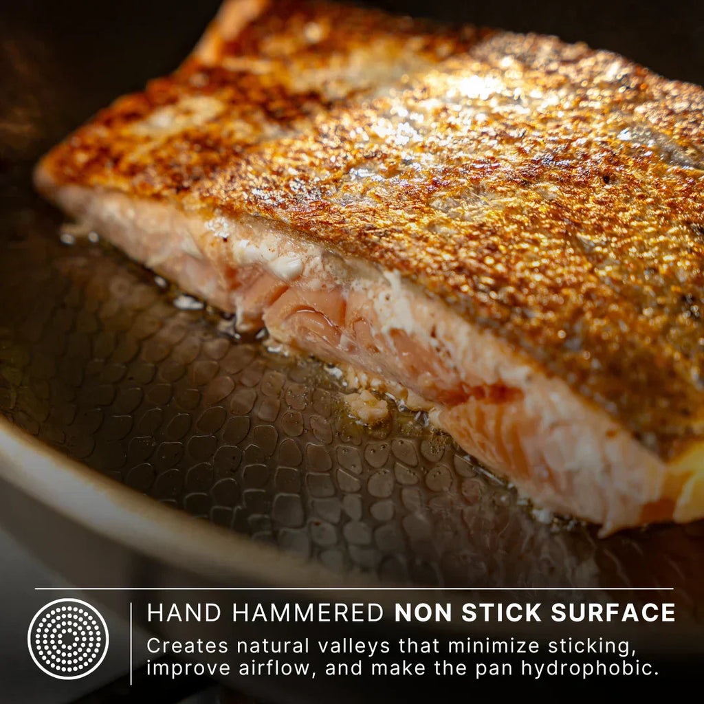 Pro Titanium Hammered Pan For Everyday Cooking With Classic Finish