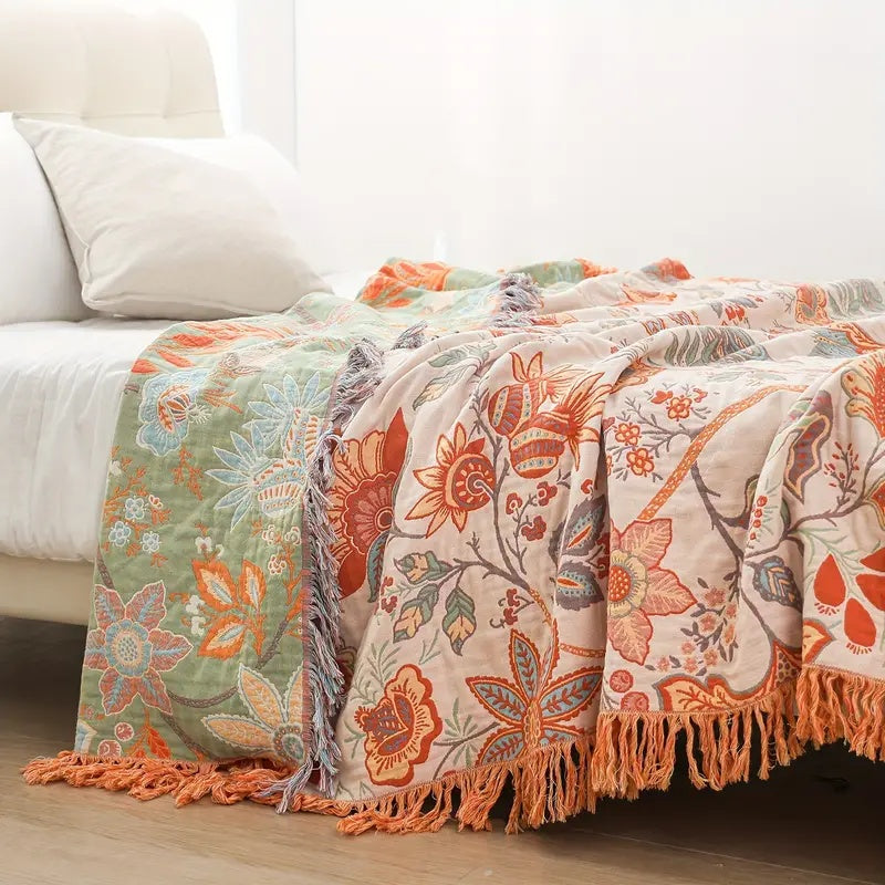 Bohélora Gezellige Boho Ruimtes Bloemen Katoenen Plaid