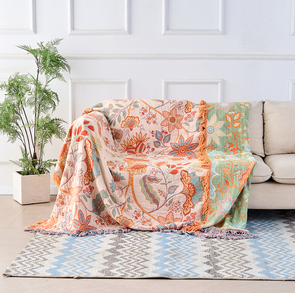Bohélora Gezellige Boho Ruimtes Bloemen Katoenen Plaid