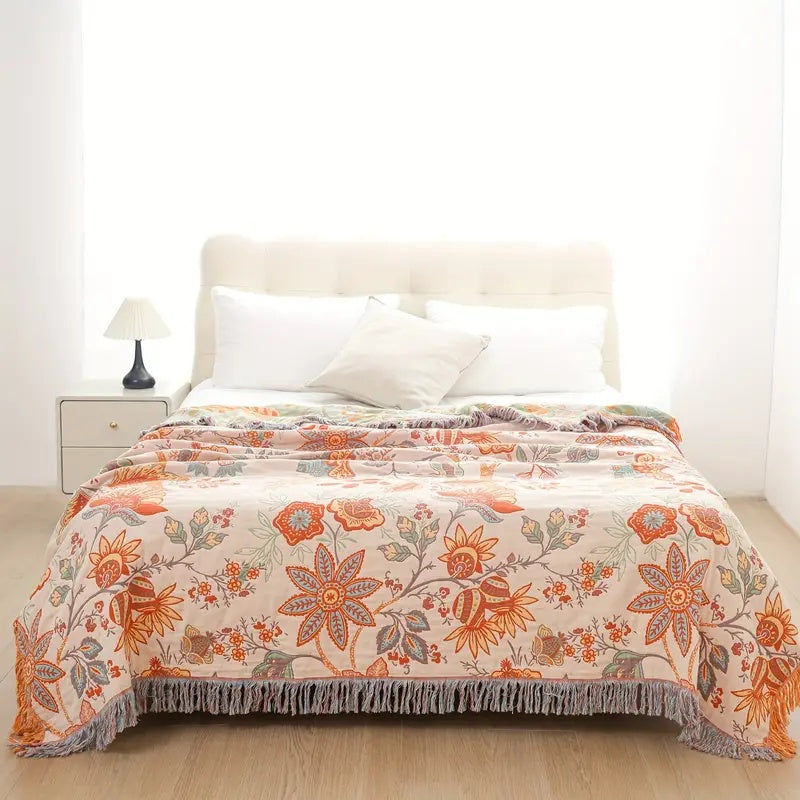 Bohélora Gezellige Boho Ruimtes Bloemen Katoenen Plaid