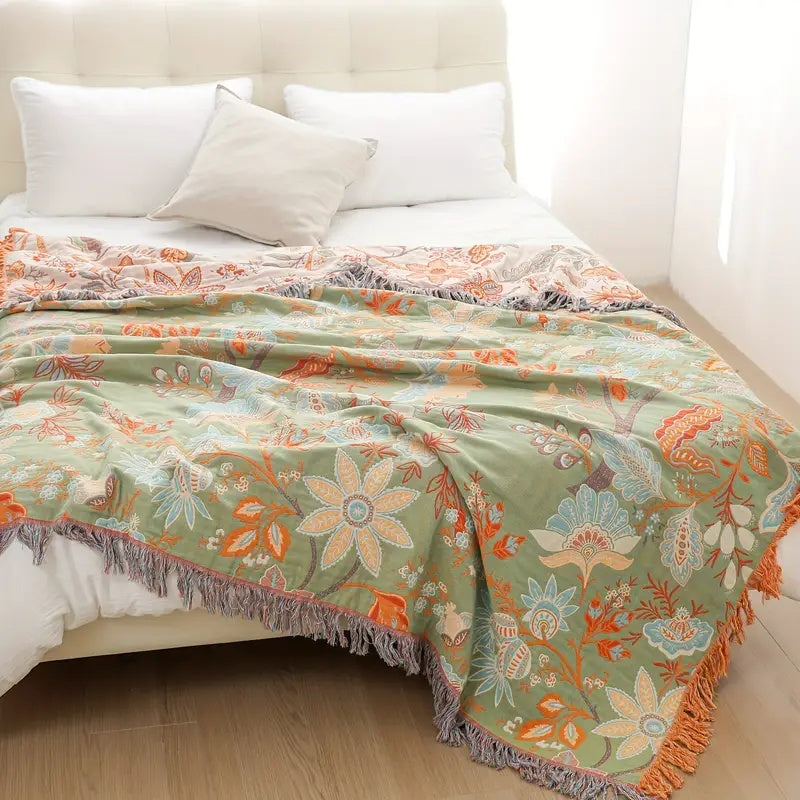 Bohélora Gezellige Boho Ruimtes Bloemen Katoenen Plaid