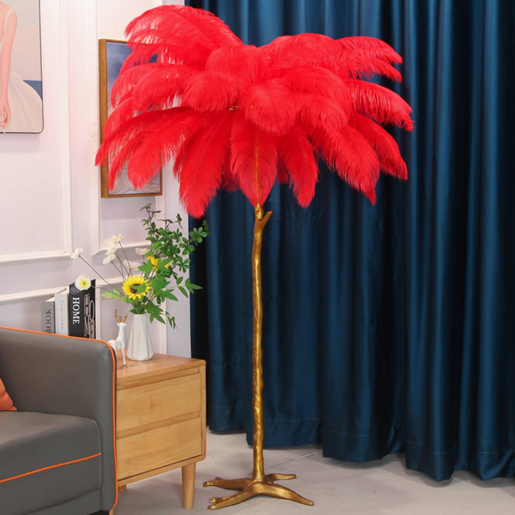 Elegant Ostrich Feather Modern Floor Lamp For Living Room Decor