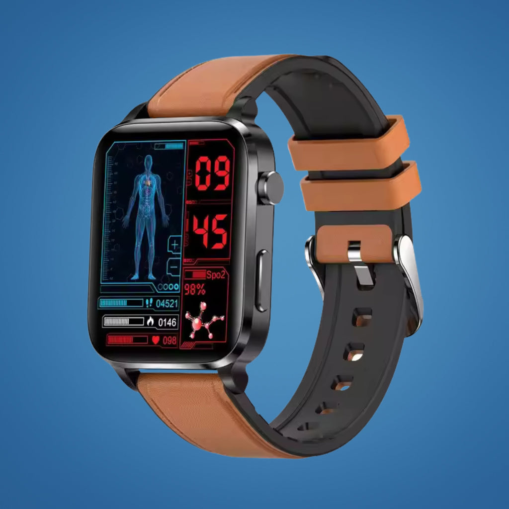 GlucoWell Ikke-invasivt sundheds-smartwatch med wellness-monitor og HD-skærm