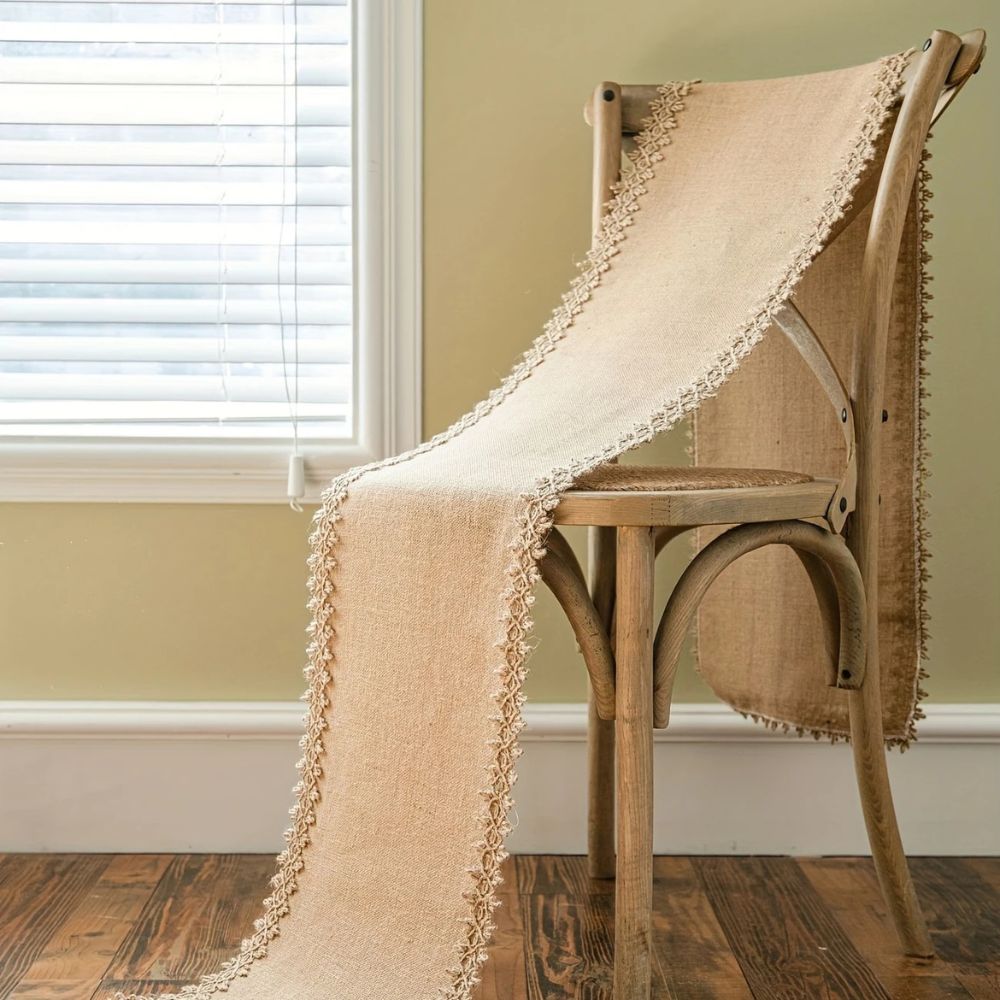 Runner da tavola in juta Grainwood stile rustico per matrimoni ed eventi eleganti