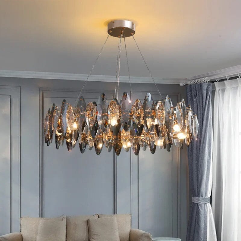 Lampadario a Foglia di Cristallo Nordico Aurelia dalla Collezione Lumen