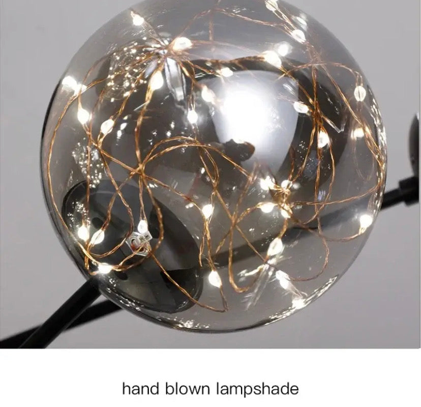 Luminex glazen kroonluchter met ijzeren frame LED-gloed 12 of 16 armen