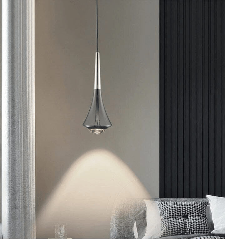 Elara glazen druppel LED hanglamp met heldere kap