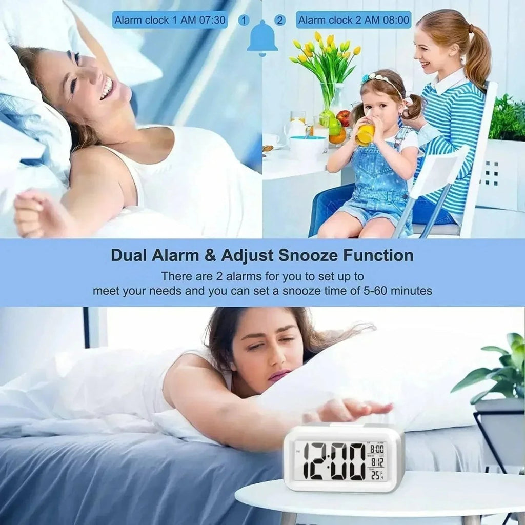 Ceas deșteptător digital LED compact NovaTime Mini cu funcție de amânare, pentru toate vârstele