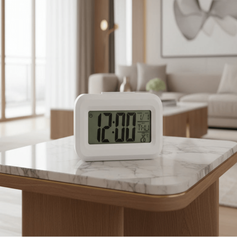 Ceas deșteptător digital LED compact NovaTime Mini cu funcție de amânare, pentru toate vârstele