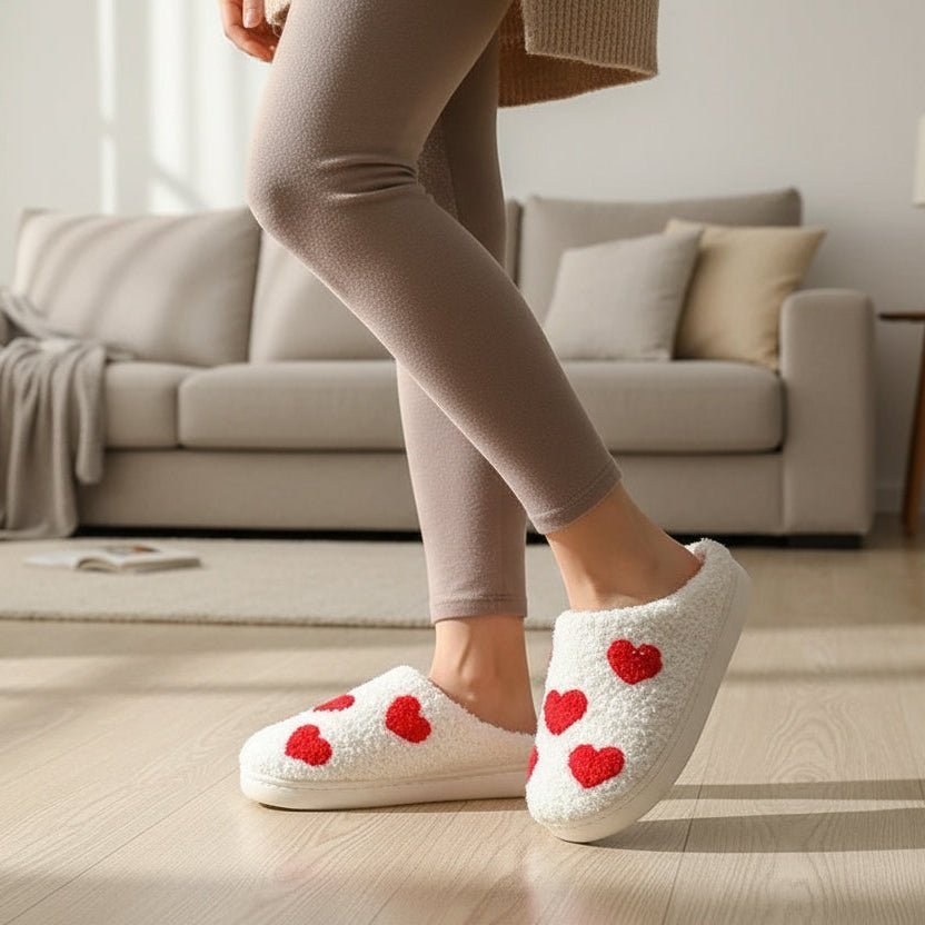 Pantuflas de Peluche WarmNest con Diseño de Dibujos Animados para Mujer, con Parte Superior de Peluche Suave y Suela Antideslizante