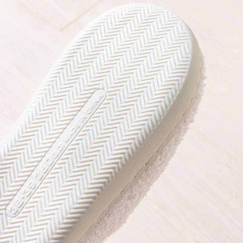 Pantuflas de Peluche WarmNest con Diseño de Dibujos Animados para Mujer, con Parte Superior de Peluche Suave y Suela Antideslizante