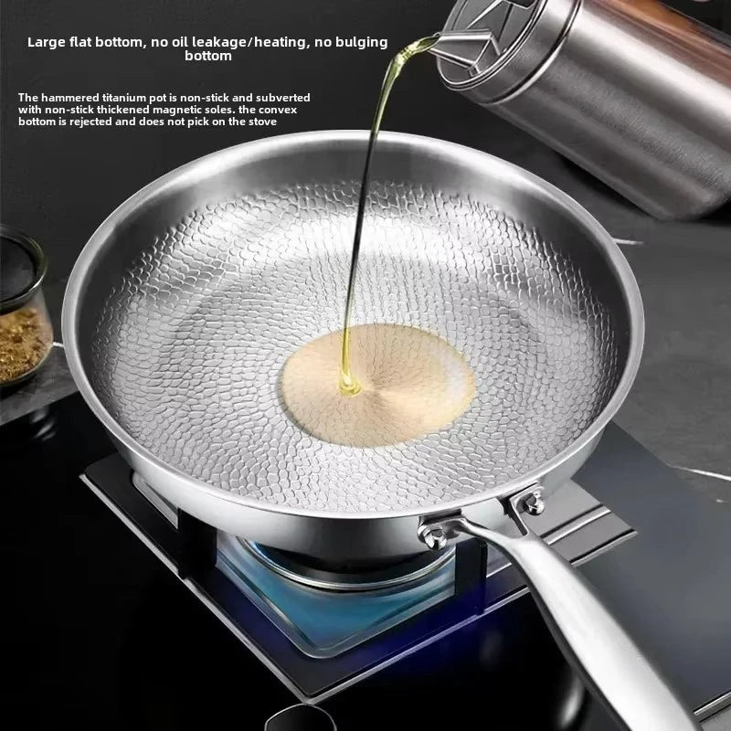 Sartén QuellForge Inducción Listo con Revestimiento Antiadherente Martillado de Titanio para Cocina Diaria