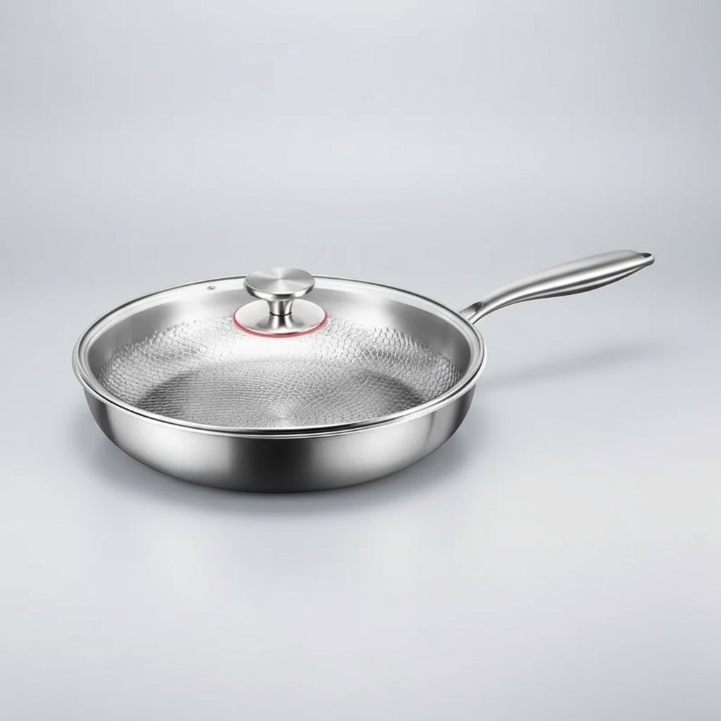 Sartén QuellForge Inducción Listo con Revestimiento Antiadherente Martillado de Titanio para Cocina Diaria